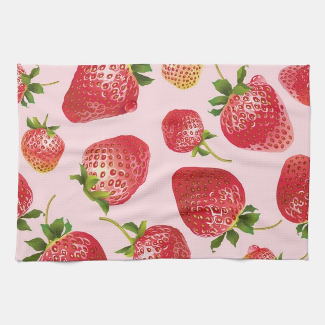 Strawberry pattern tea towel (Horizontal)