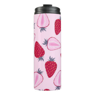 Strawberry pattern thermal tumbler