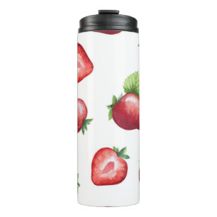 Strawberry pattern thermal tumbler