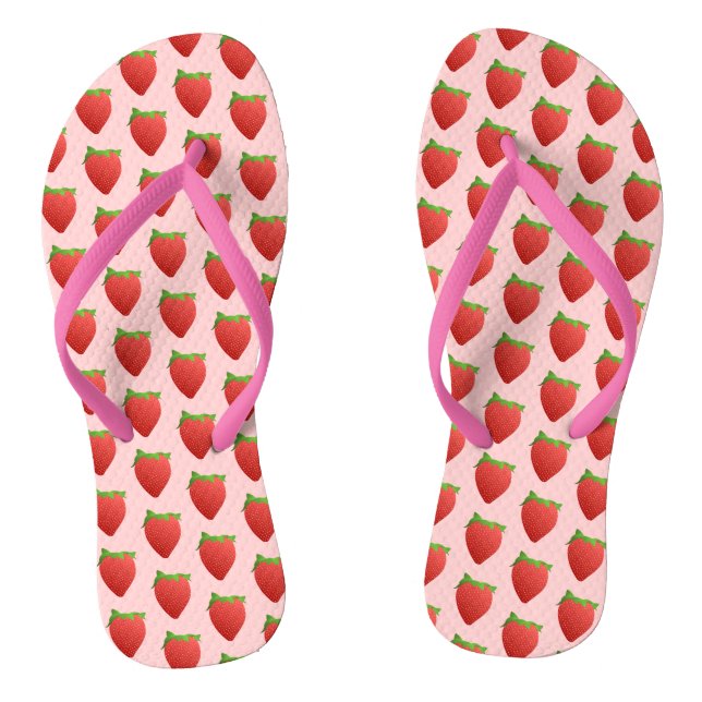 Strawberry Pattern  Thongs (Footbed)