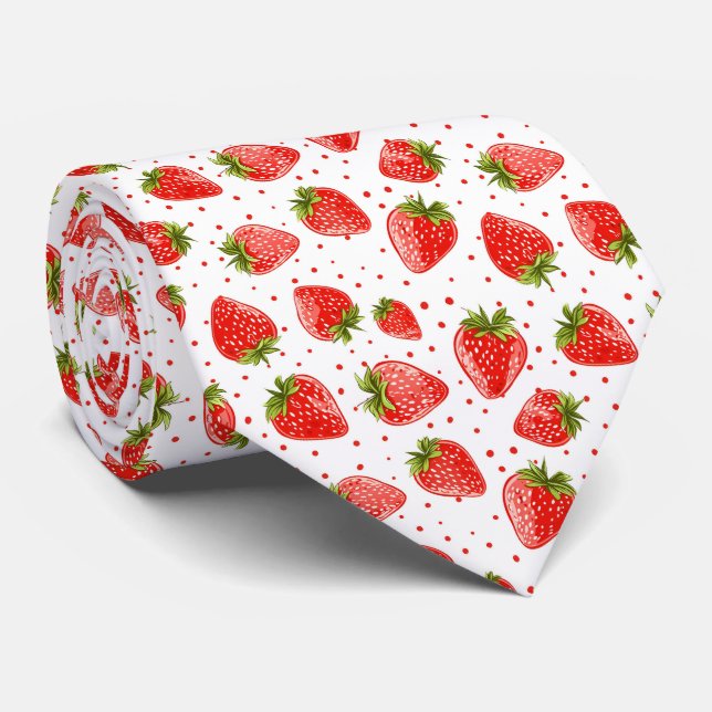 Strawberry Pattern Tie (Rolled)