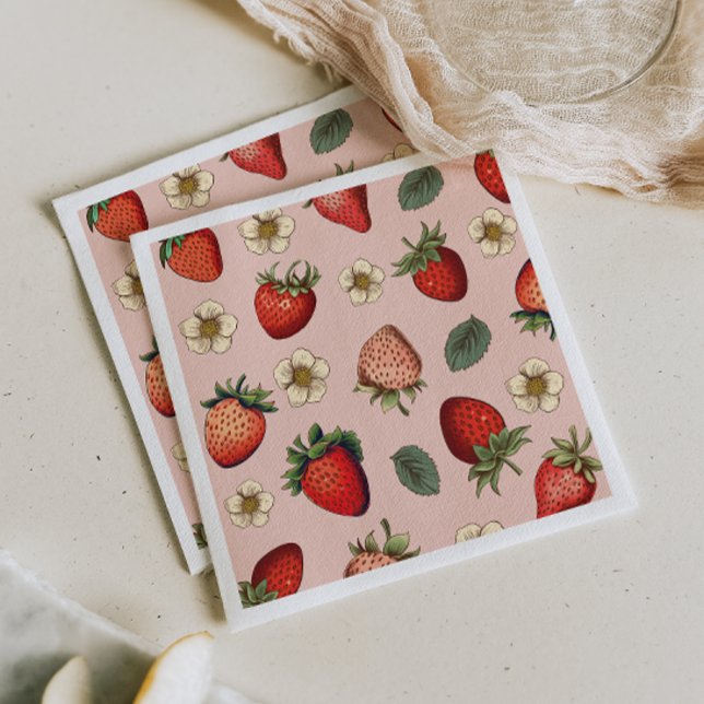 Strawberry Pattern Vintage  Napkin (Creator Uploaded)