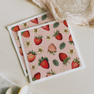 Strawberry Pattern Vintage  Napkin