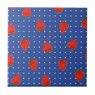 strawberry pattern with dots ceramic tile