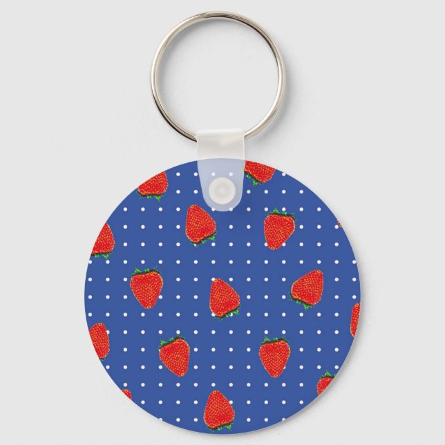 strawberry pattern with dots key ring (Front)