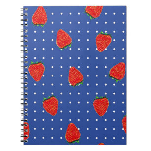 strawberry pattern with dots notebook