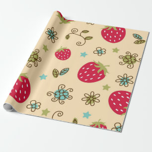 Strawberry pattern wrapping paper