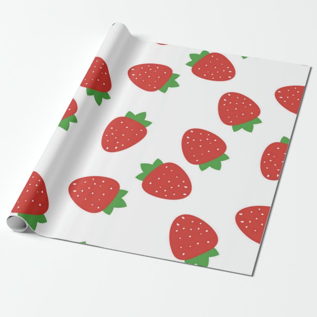 Strawberry pattern wrapping paper (Unrolled)