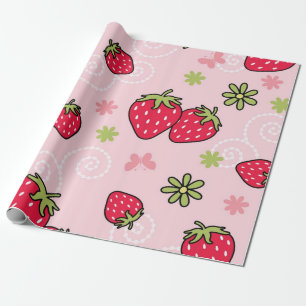 Strawberry pattern wrapping paper