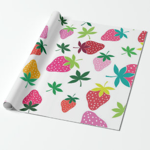 Strawberry pattern wrapping paper