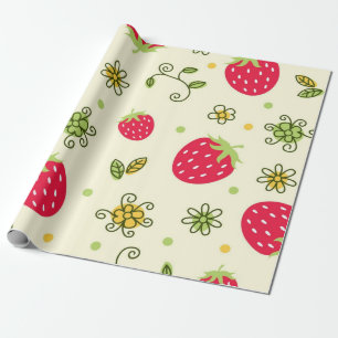 Strawberry pattern wrapping paper