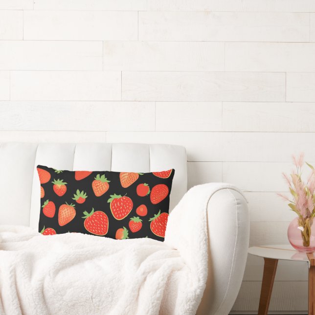 Strawberry patterns lumbar cushion (Couch)