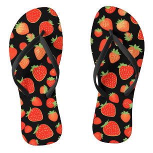 Strawberry patterns thongs