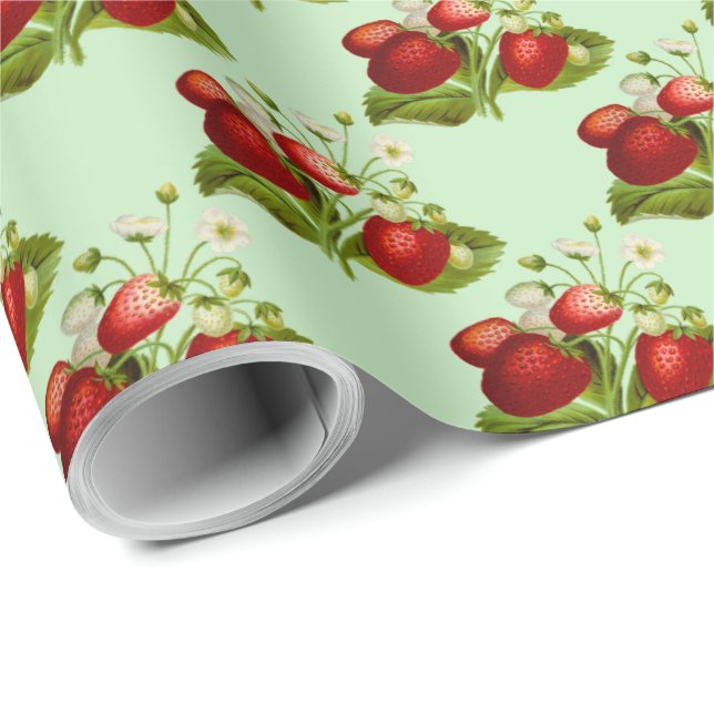 Strawberry Personalised Kitchen Wrapping Paper (Roll Corner)