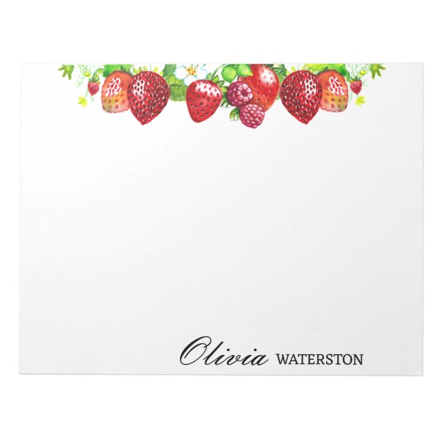 Strawberry Personalised Notepad (Front)