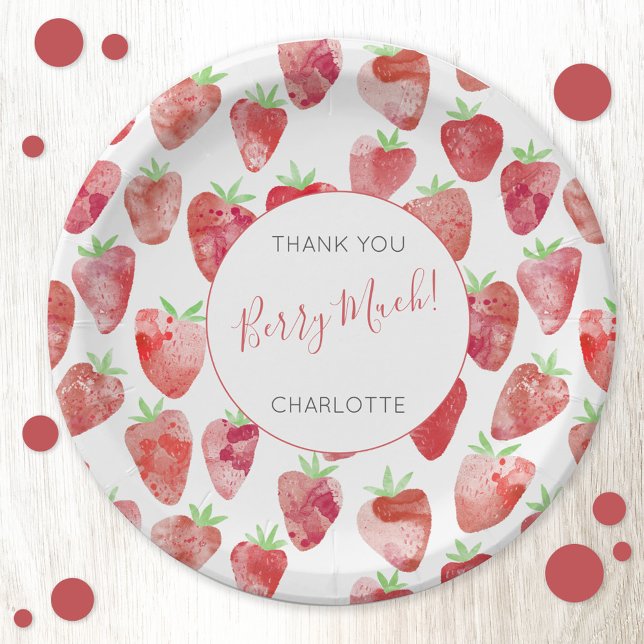 Strawberry Personalised Paper Plate (Creator Uploaded)
