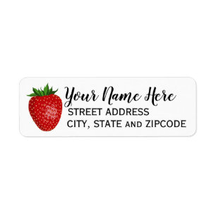 Strawberry Personalised Return Address Labels