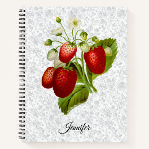 Strawberry Personalised Spiral Notebook