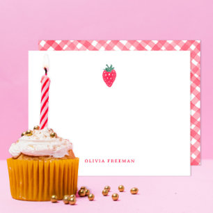 Strawberry Personalised Stationery – Red Fruit Card