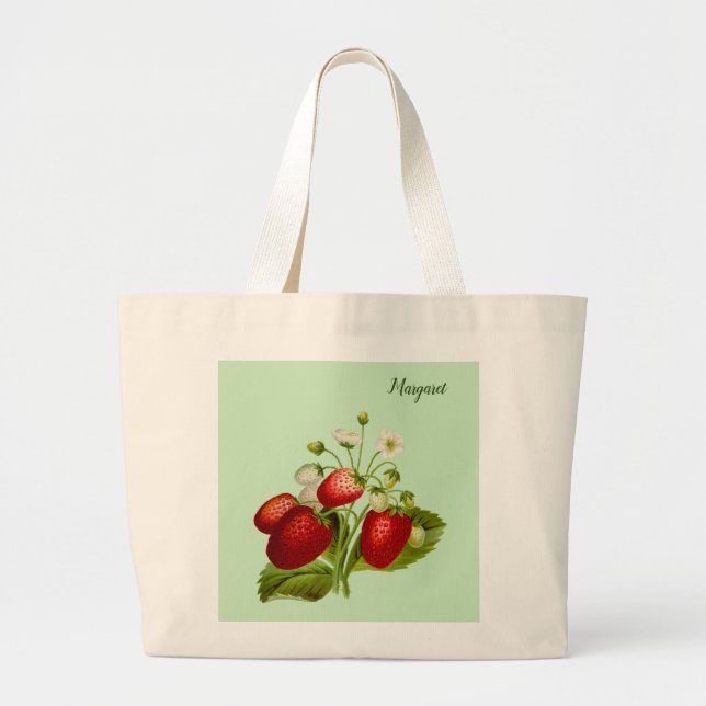 Strawberry Personalised Tote Bag (Front)