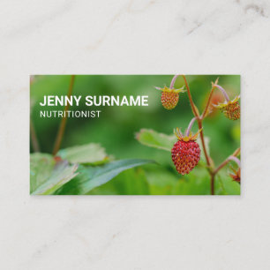 Strawberry Photo Health Coach And Nutritionist Business Card