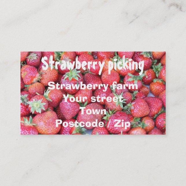 Strawberry picking business card (Front)