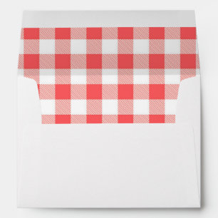Strawberry Picnic red white chequered Envelope