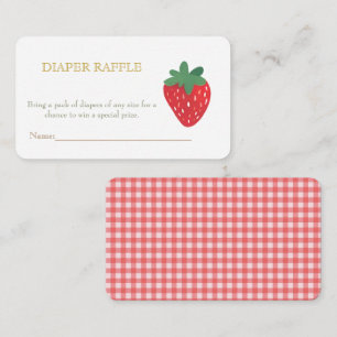 Strawberry PicnicBaby Diaper Raffle Enclosure Card