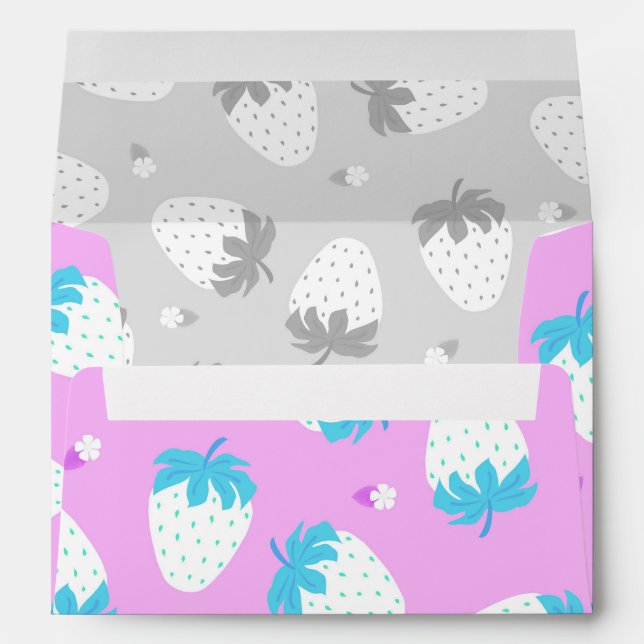Strawberry Pink Blue Envelope (Back (Bottom))