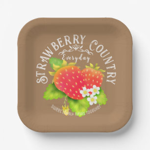 Strawberry Pink Design. Paper Plate