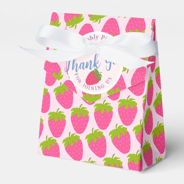 Strawberry Pink Favour Box (Front Side)