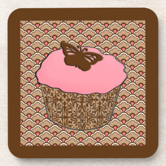 Strawberry Pink Frosted Cupcake Coaster