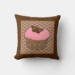 Strawberry Pink Frosted Cupcake Cushion