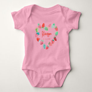 Strawberry Pink New Born Baby Shower Bodysuit