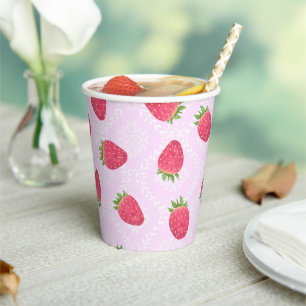 Strawberry Pink Paper Cups