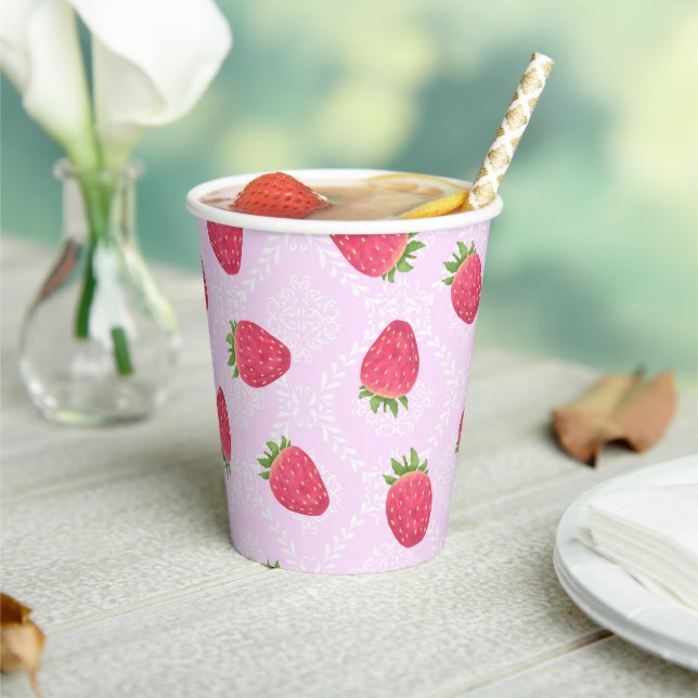 Strawberry Pink Paper Cups (Insitu)