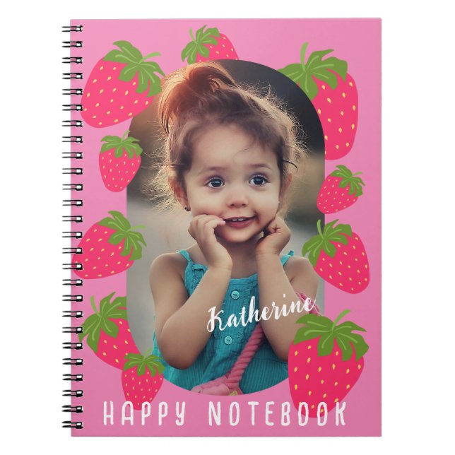 Strawberry Pink Photo Notebook (Front)