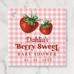 Strawberry Pink Red Berry Sweet Baby Shower Favour Tags