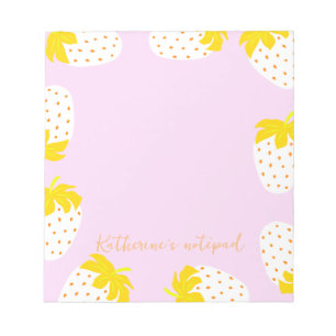 Strawberry Pink Yellow Notepad