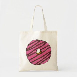 Strawberry Pink Zebra Stripe Doughnut Doughnut Tot Tote Bag