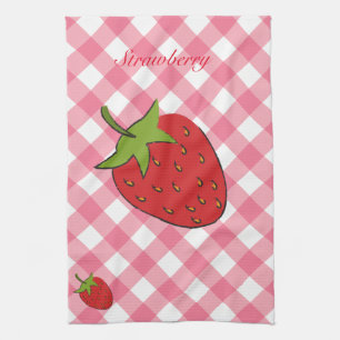 Strawberry Plaid Kitchen Towel