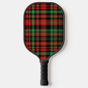 Strawberry Plaid - Red, Green, Black Plaid Pickleball Paddle