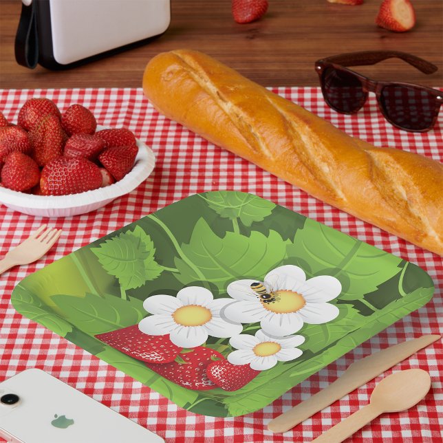 Strawberry Plant Paper Plate (Creator Uploaded)