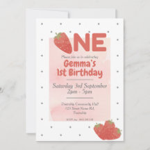 Strawberry Polka Dot ONE 1st birthday