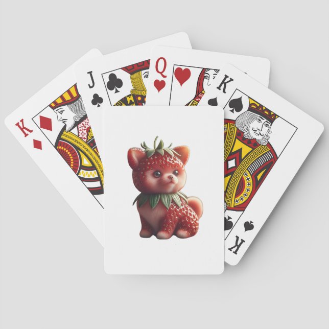 Strawberry Pomeranian Playing Cards (Back)