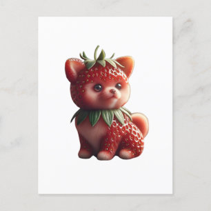 Strawberry Pomeranian Postcard