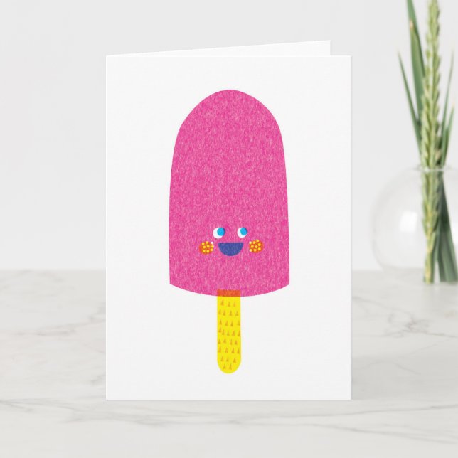Strawberry Popsicle Greeting Card (Front)