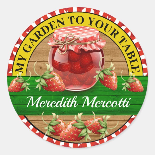Strawberry Preserves Classic Round Sticker (Front)