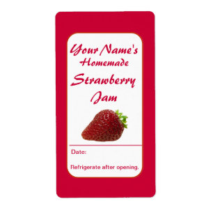 Strawberry Preserves Custom Jam Jar Labels