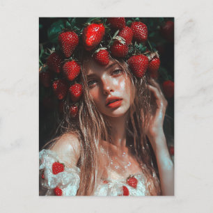 Strawberry Princess Fantasy Art Postcard